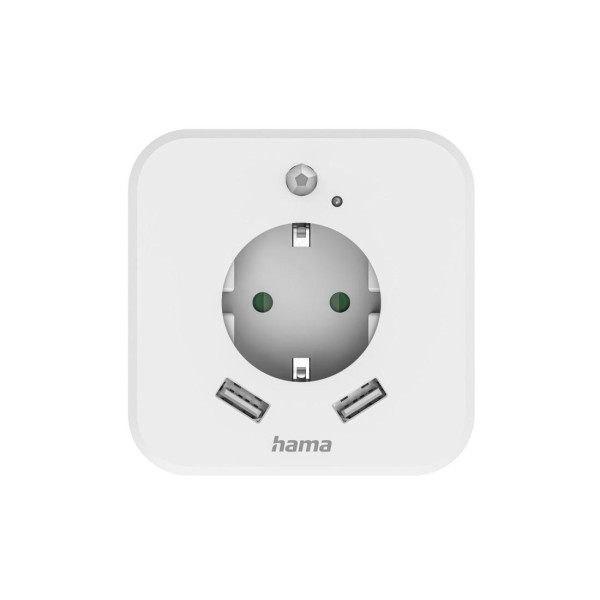 HAMA LED нощна лампа с контакт, 2x USB изхода