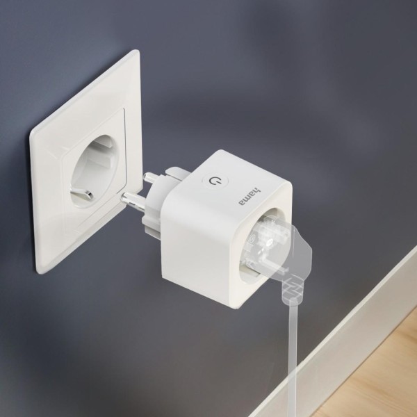 HAMA Смарт мини  WiFi контакт 3680W, 16A с прил. за измерване на консумацията на ток