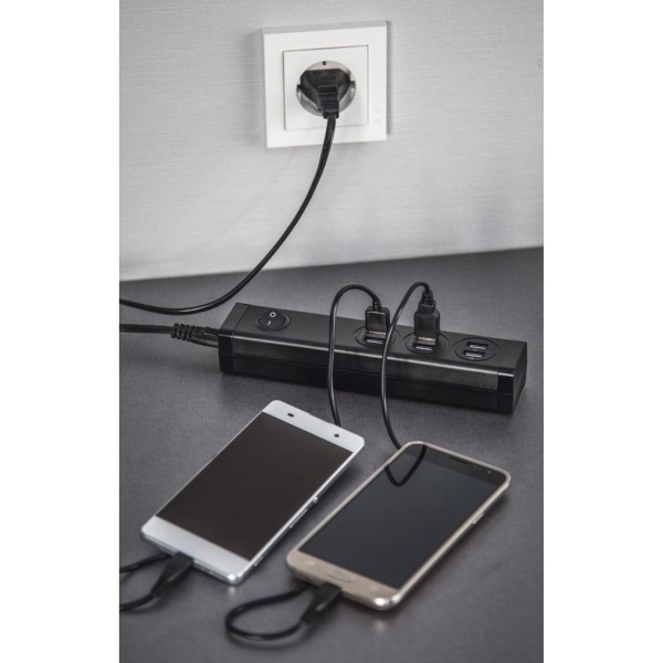 Мрежово зарядно Hama USB мулти, 6 x USB-A, 34 W, Черен