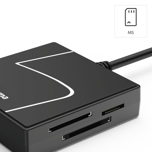 HAMA Четец за карти USB, USB-A, с USB-C адаптер, USB 3.2 Gen1, SD/micro-SD/CF/MS