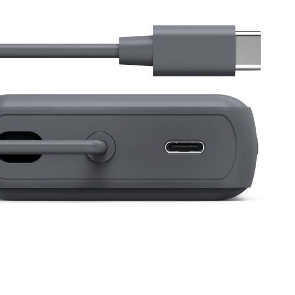 HAMA Външна батерия „Travel“ с кабел, 10000mAh, 2 изхода: 2x USB-C, антрацит