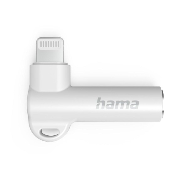 HAMA Адаптер Lightning - 3,5 mm жак, Aux адаптер, 90°, бял