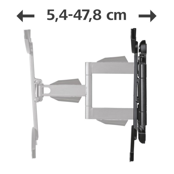 Стенна стойка за телевизор, Fullmotion ,XL, черна, 191см, 75