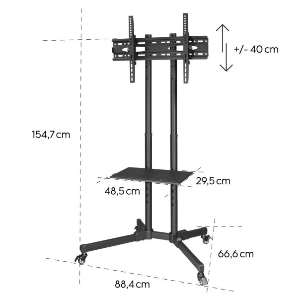 Мобилна стойка за телевизор HAMA Trolley , до 175см / 70