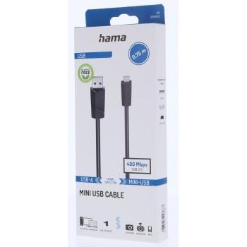 HAMA Кабел USB Mini-B - USB-A, 480 Mbit/s, 0.75 m