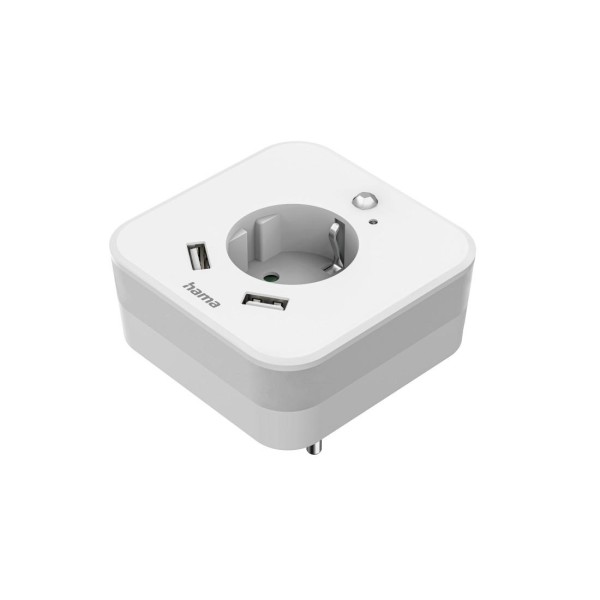 HAMA LED нощна лампа с контакт, 2x USB изхода