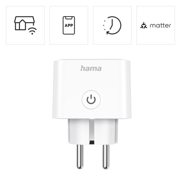 HAMA Смарт мини контакт, Wi-Fi, Гласов контрол, 3680 W