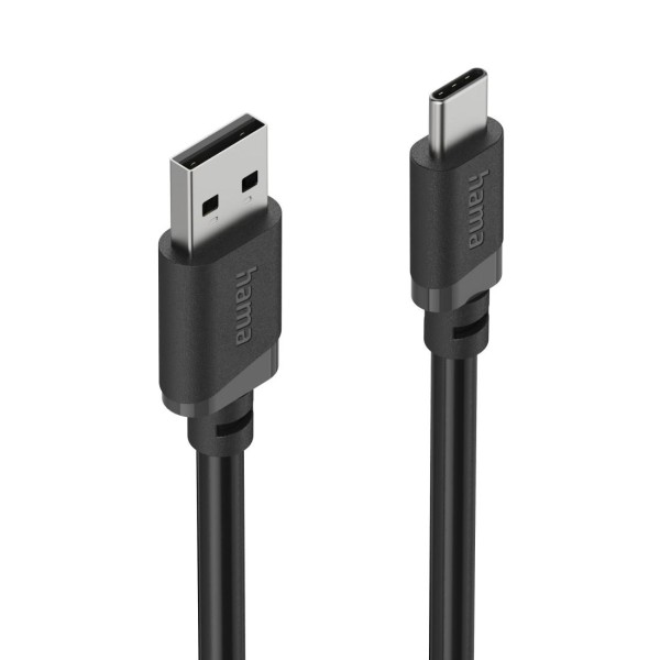 HAMA Кабел  USB-C - USB-А мъжко, 1 м, 480Мbit/ 3А,черен