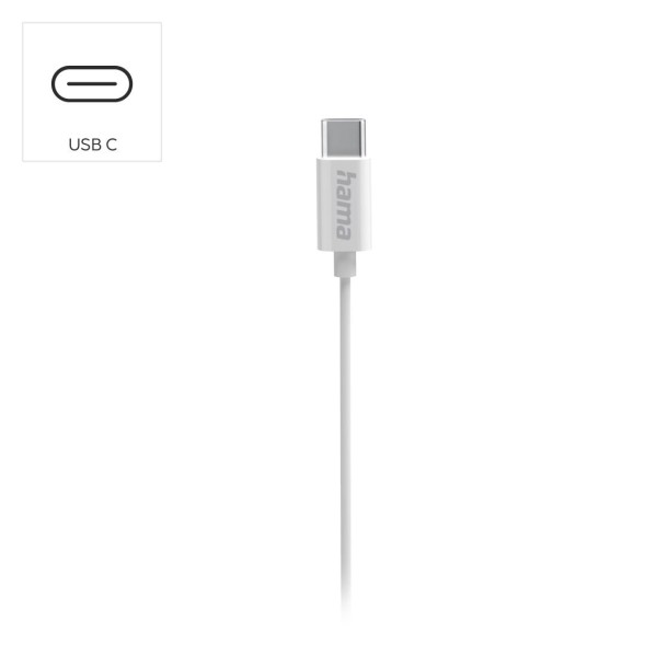 HAMA Слушалки “Curly”, USB-C, микрофон, бял