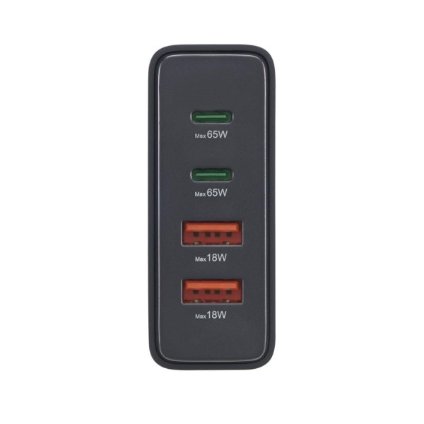 HAMA Зарядна станция 65 W, GaN, Fast Charger, 2 x USB-C, 2 x USB-A, PD