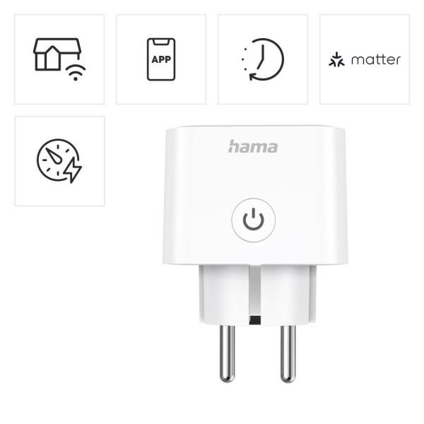HAMA Смарт мини  WiFi контакт 3680W, 16A с прил. за измерване на консумацията на ток