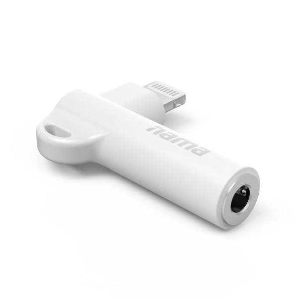 HAMA Адаптер Lightning - 3,5 mm жак, Aux адаптер, 90°, бял