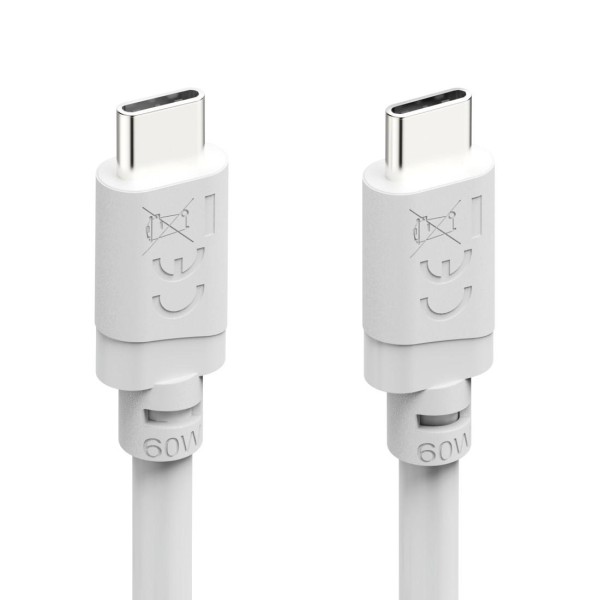 HAMA Кабел за зареждане USB-C - USB-C, 60 W, 1 m, бял