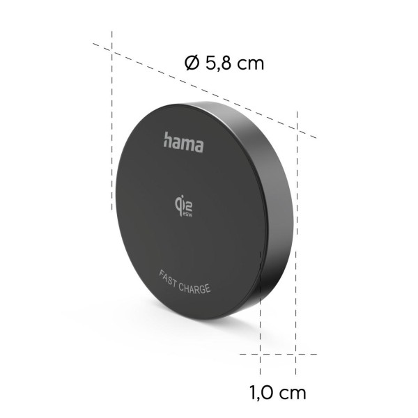 HAMA Безжично зарядно устройство Qi2 25W, бързо зареждане, черно